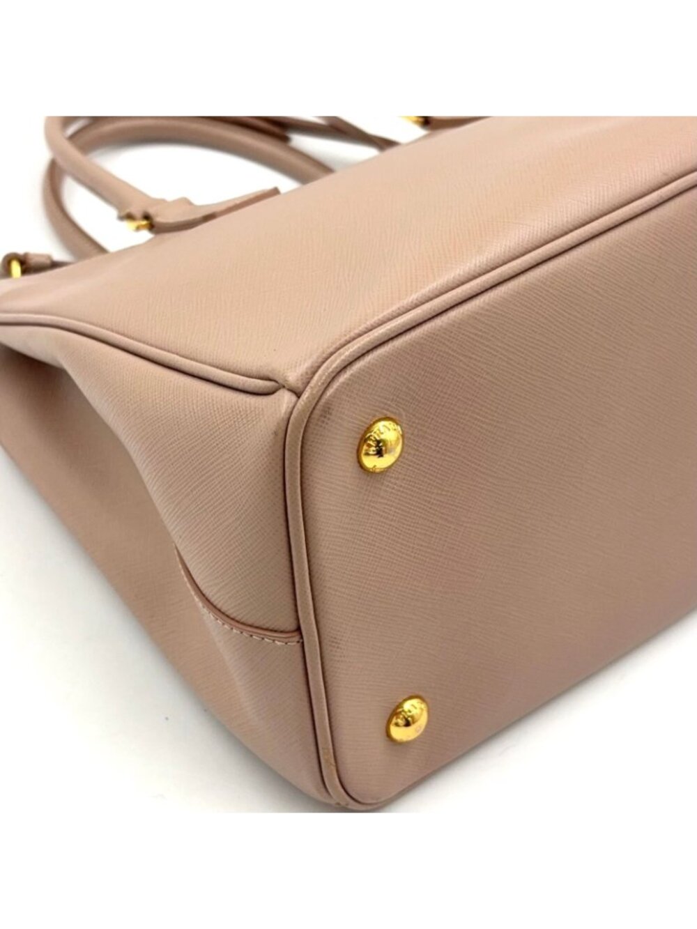 Prada Galleria Saffiano Leather Pink Beige Shoulder Bag Gold - Picture 14 of 15